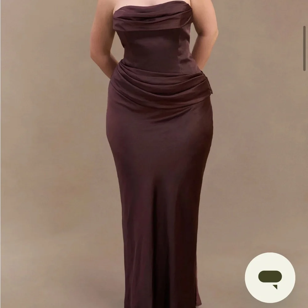 Meshki Chocolate Jasmine Strapless Gown - Picture 4 of 16